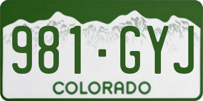 CO license plate 981GYJ