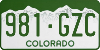 CO license plate 981GZC