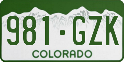 CO license plate 981GZK