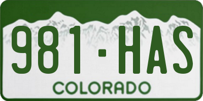 CO license plate 981HAS