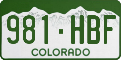 CO license plate 981HBF