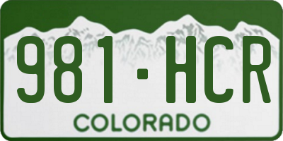 CO license plate 981HCR