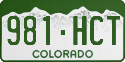 CO license plate 981HCT