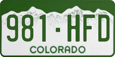 CO license plate 981HFD