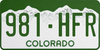 CO license plate 981HFR