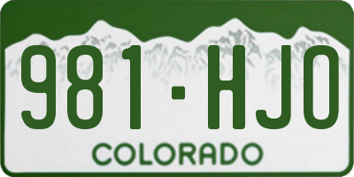 CO license plate 981HJO