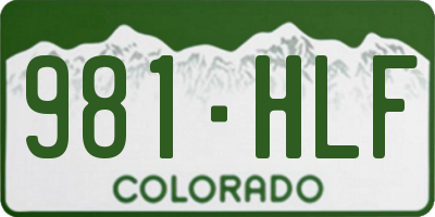 CO license plate 981HLF