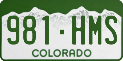 CO license plate 981HMS