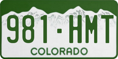 CO license plate 981HMT