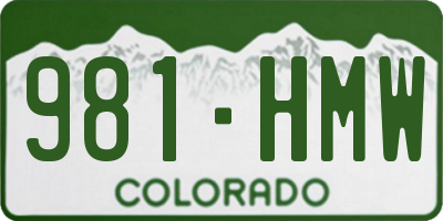 CO license plate 981HMW