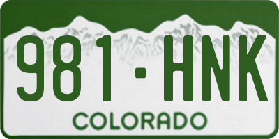 CO license plate 981HNK