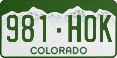 CO license plate 981HOK