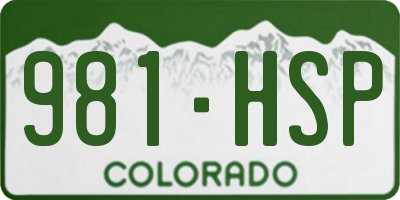 CO license plate 981HSP