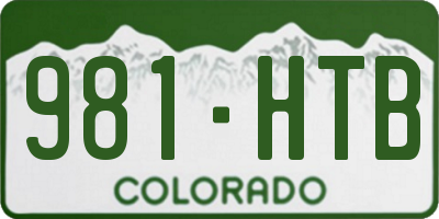 CO license plate 981HTB