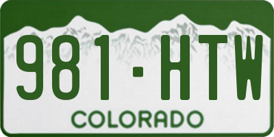 CO license plate 981HTW