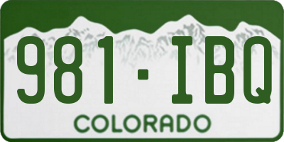 CO license plate 981IBQ