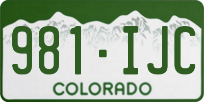 CO license plate 981IJC