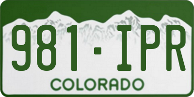 CO license plate 981IPR
