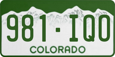 CO license plate 981IQO