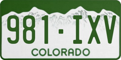 CO license plate 981IXV