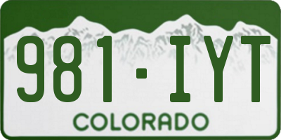 CO license plate 981IYT