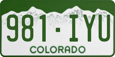CO license plate 981IYU