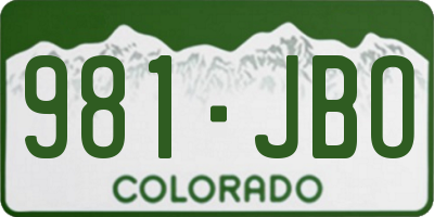 CO license plate 981JBO