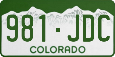 CO license plate 981JDC