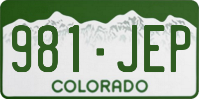CO license plate 981JEP