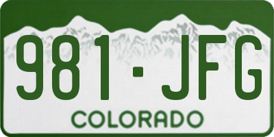CO license plate 981JFG