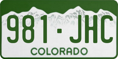 CO license plate 981JHC