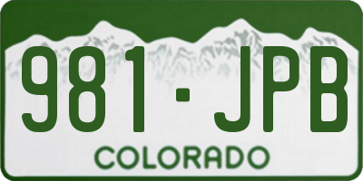 CO license plate 981JPB