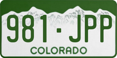 CO license plate 981JPP