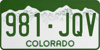CO license plate 981JQV