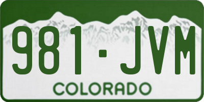 CO license plate 981JVM