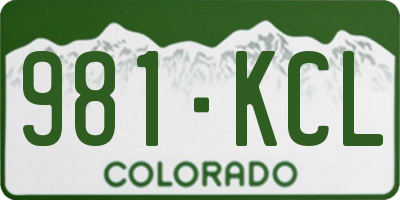 CO license plate 981KCL