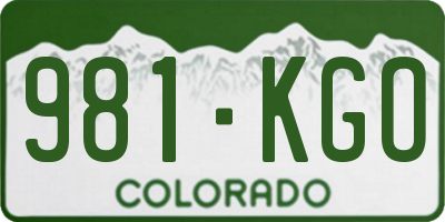 CO license plate 981KGO