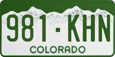 CO license plate 981KHN