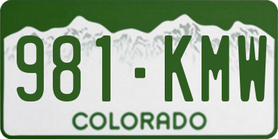 CO license plate 981KMW