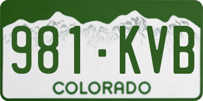 CO license plate 981KVB