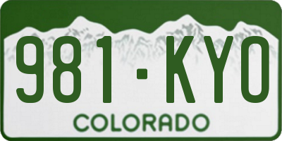 CO license plate 981KYO