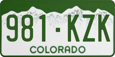 CO license plate 981KZK