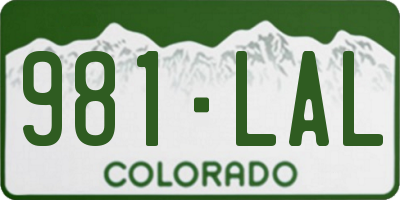 CO license plate 981LAL