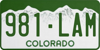 CO license plate 981LAM