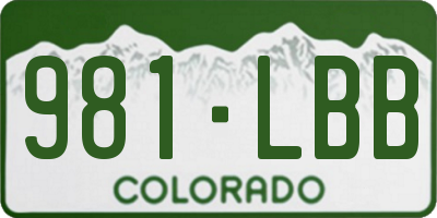 CO license plate 981LBB