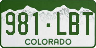 CO license plate 981LBT