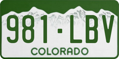 CO license plate 981LBV