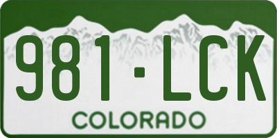 CO license plate 981LCK