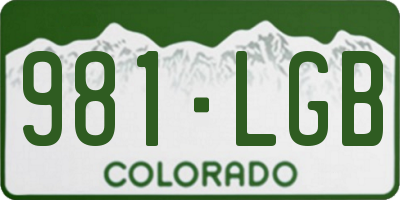 CO license plate 981LGB