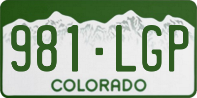 CO license plate 981LGP